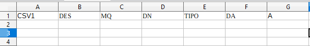 Esempio file csv
